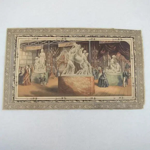 Antique George Baxter Print Great Exhibition 1851 Austria Court RARE